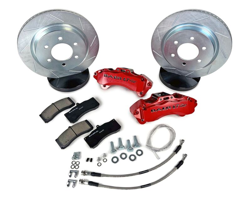 Ford Bronco Brake Kit - Front - Baer Brakes - 6T Caliper + 13.5in Slotted Rotor - Fire Red - `21-`26